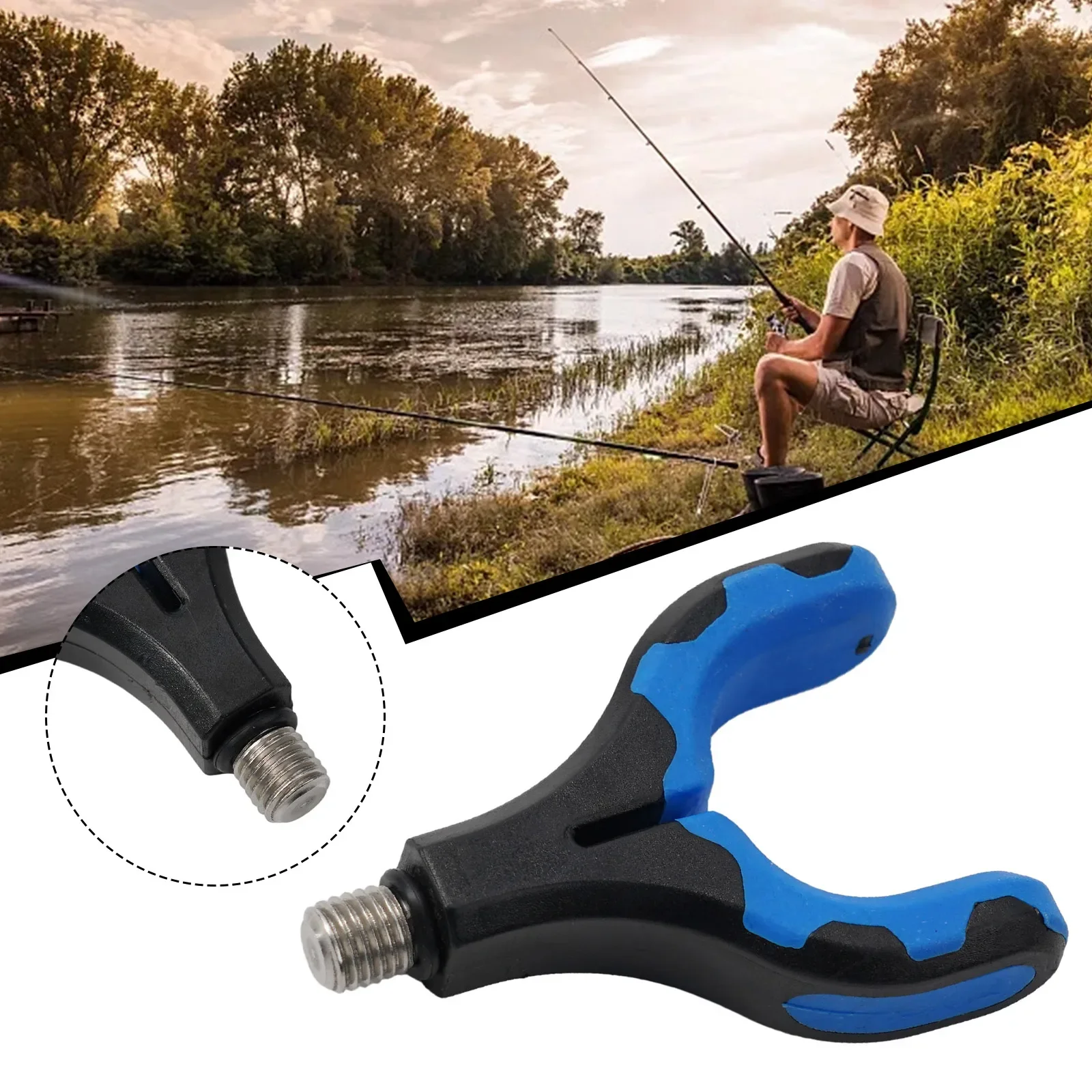 

Rod Rest Fishing Rod Holder 5*7*1cm Carp Fishing Tackle Plastic+TPR Red Blue With 3/8 Thread High Quality Brand New