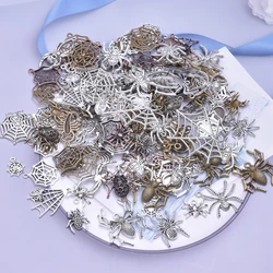 Mix Spinner Spider Charm 10/20/30pcs/Lot Animal Spiderweb Pendant Charms For Jewelry Making Supplies Goth Steampunk Accessories