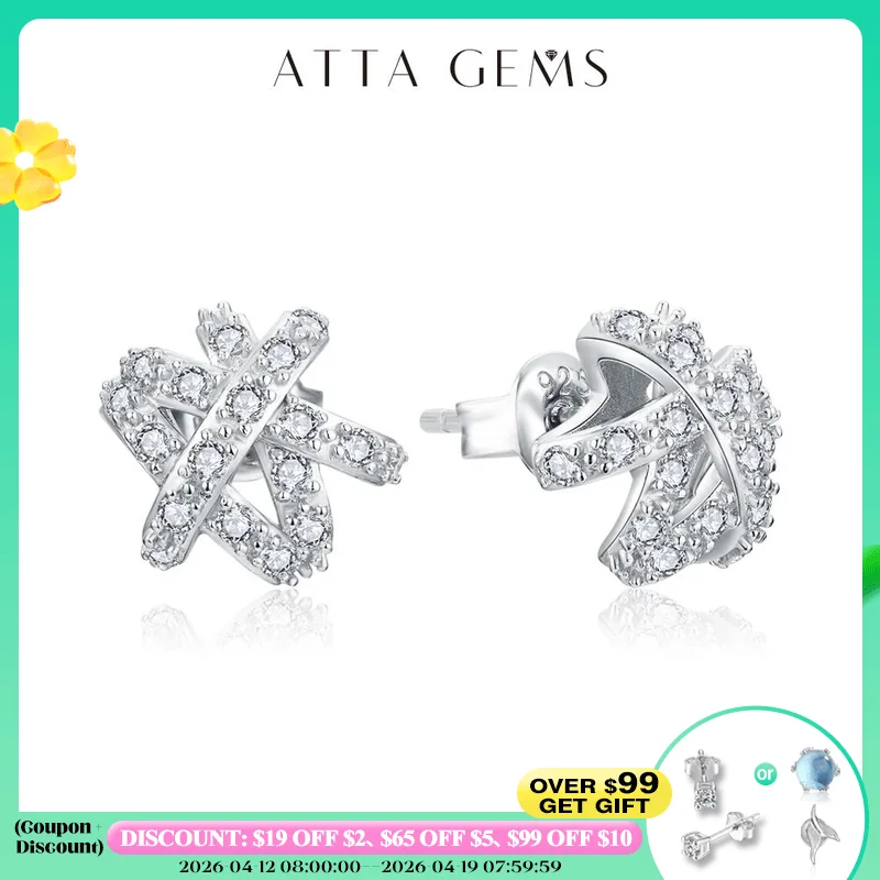 

ATTAGEMS D VVS1 Color Round Cut 1.5mm Moissanite Stud Earrings for Women Solid 925 Sterling SIlver For Woman Birthday Party Gift