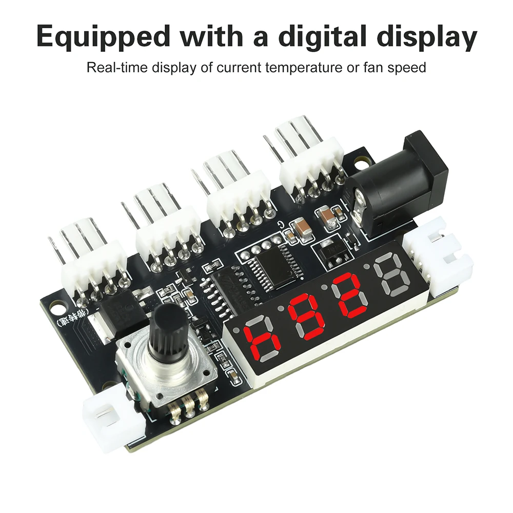 Vierkanaliger PWM-Lüftergeschwindigkeitsregler mit Digitalanzeige, 5-24V Weitspannung, 5A Hochleistungs-Kühlmodul für PC-Hardware – Detail 6