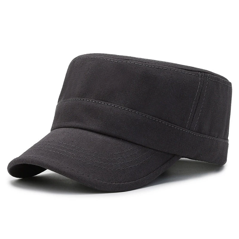 Fashion Washed Cotton Men Military Cap Summer Sunscreen Cadet Hat adjustable Flat Top Caps Women Men Fisher Army Hats Bone Cap