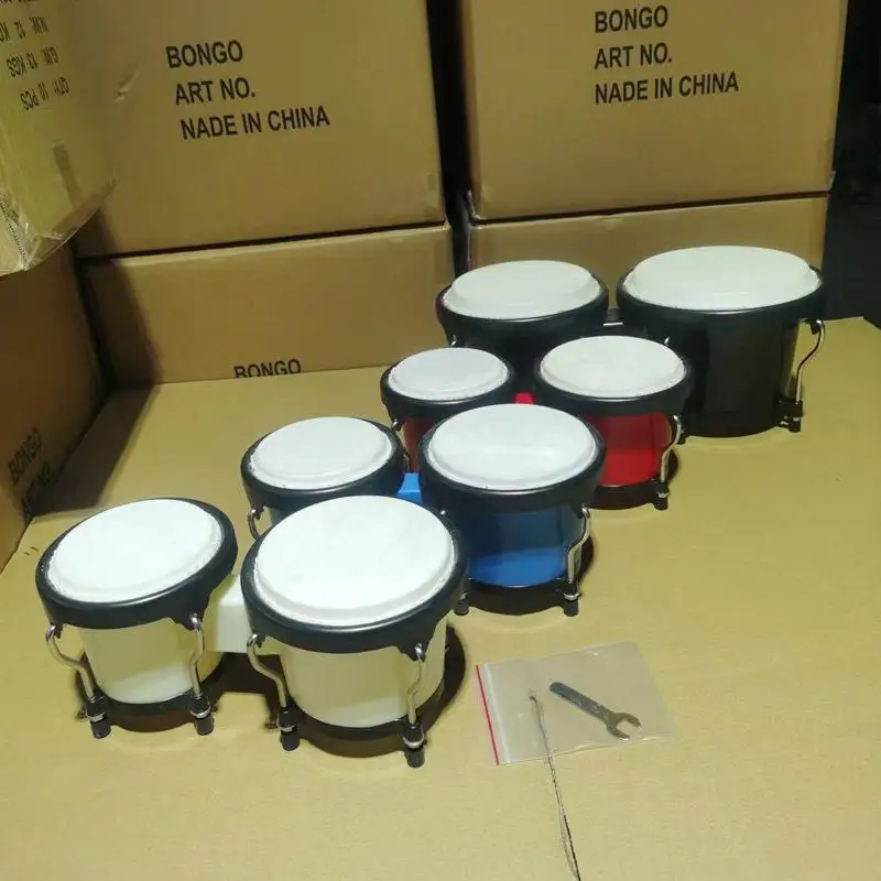 4-5 Inch Abs Plastic Connected Bongo Drum Percussion Instrument Musical Stage Performance Portable Professional Bongo Drum