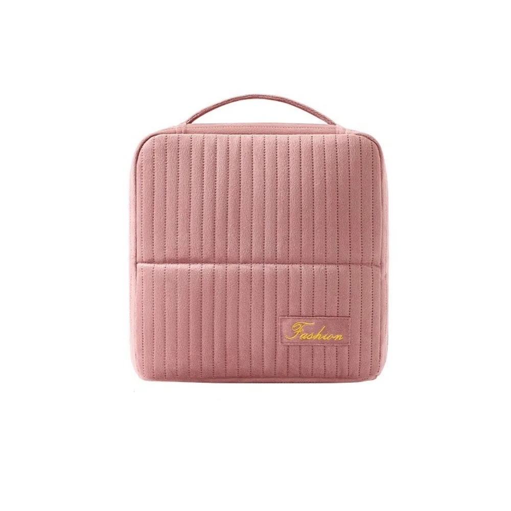 حقيبة مكياج نسائية ثابتة متعددة الوظائف على الطراز العمودي منظم مستحضرات التجميل سميكة متعددة الأقسام حقيبة تخزين للعناية بالبشرة