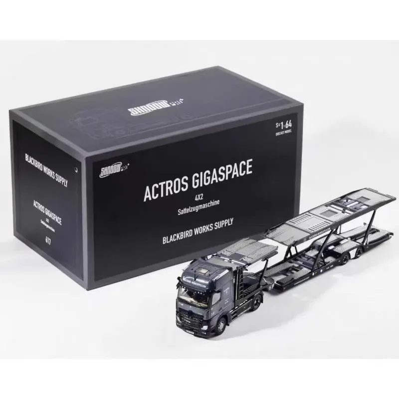 GCD 1:64 Actros Heavy Truck Bracket Lifting Transport Vehicle Die Casting Alloy Simulation Car Model Male Gift Birthday Gift. - view 2