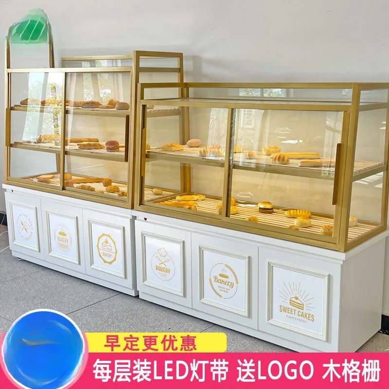 Bread Cabinet Bread Display Cabinet Baking Showcase Cake Shop Shelf Glass Commercial Side Cabinet