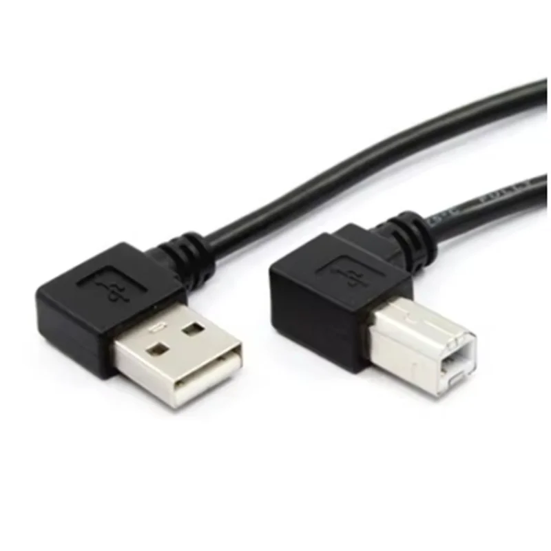 USB 2.0 A Male ke USB B Male tipe B BM KANAN SUDUT Printer Scanner 90 derajat kabel 30cm 0.5m 100CM 300CM BM kabel bersudut
