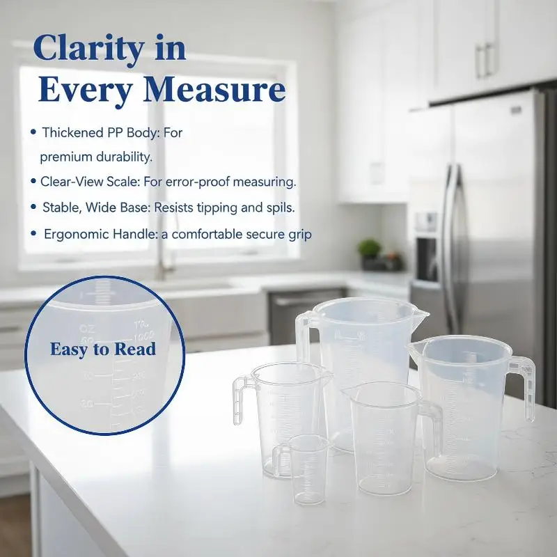 The Measuring Cups Are Sturdy And Have Precise Markings For Capacities Of 100/250/500/1000ml