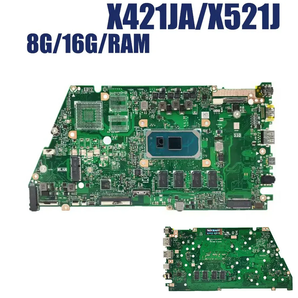 

Laptop Mainboard For ASUS X421JAY X521JA X521JAY X421JPY X421JFY X421JQ X521JQ Notebook Motherboard I3 I5 I7 10th 4G 8G 16G RAM