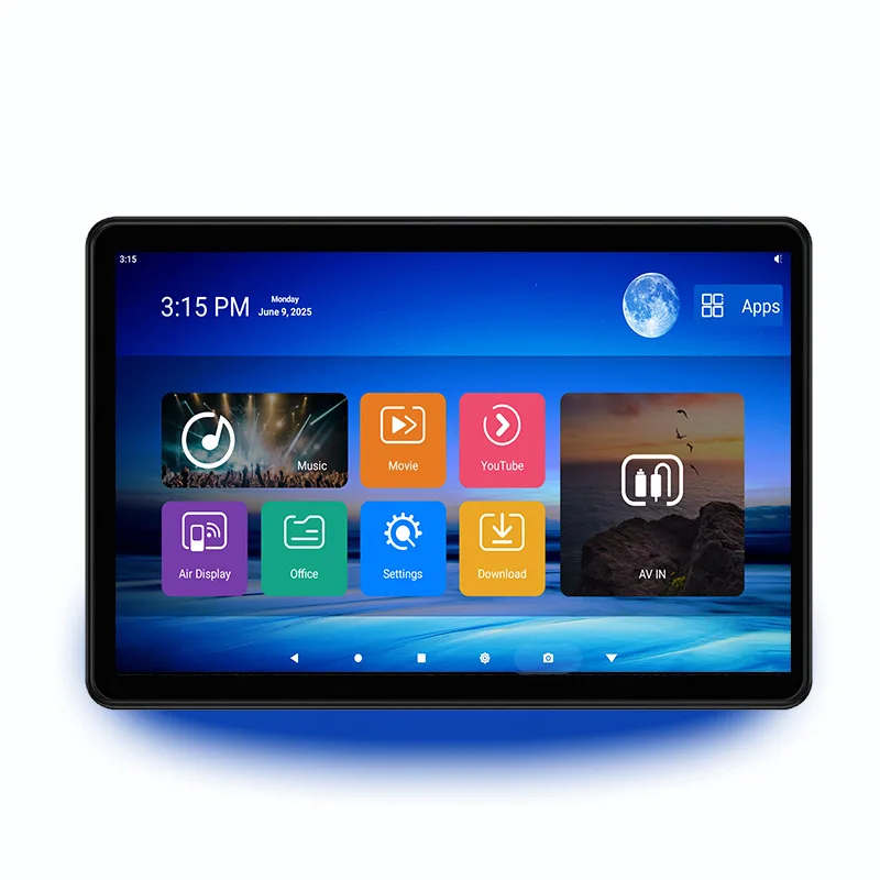 Monitor per poggiatesta Schermo IPS curvo 2,5D da 13,5 pollici Monitor Android girevole