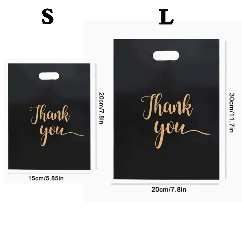 100PCS Thanksgiving Gift Bag Black Product Shopping Bag Candy Gift Packaging Thanksgiving Wedding Birthday Party Decoration