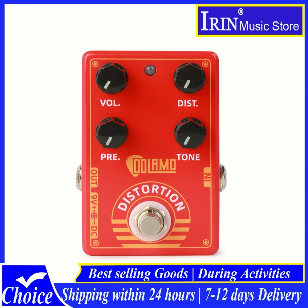 

Гитарная педаль Dolamo D-9 Distortion, премиум-класс, металлический корпус, эффект для электрогитары, True Bypass, аксессуары для гитары