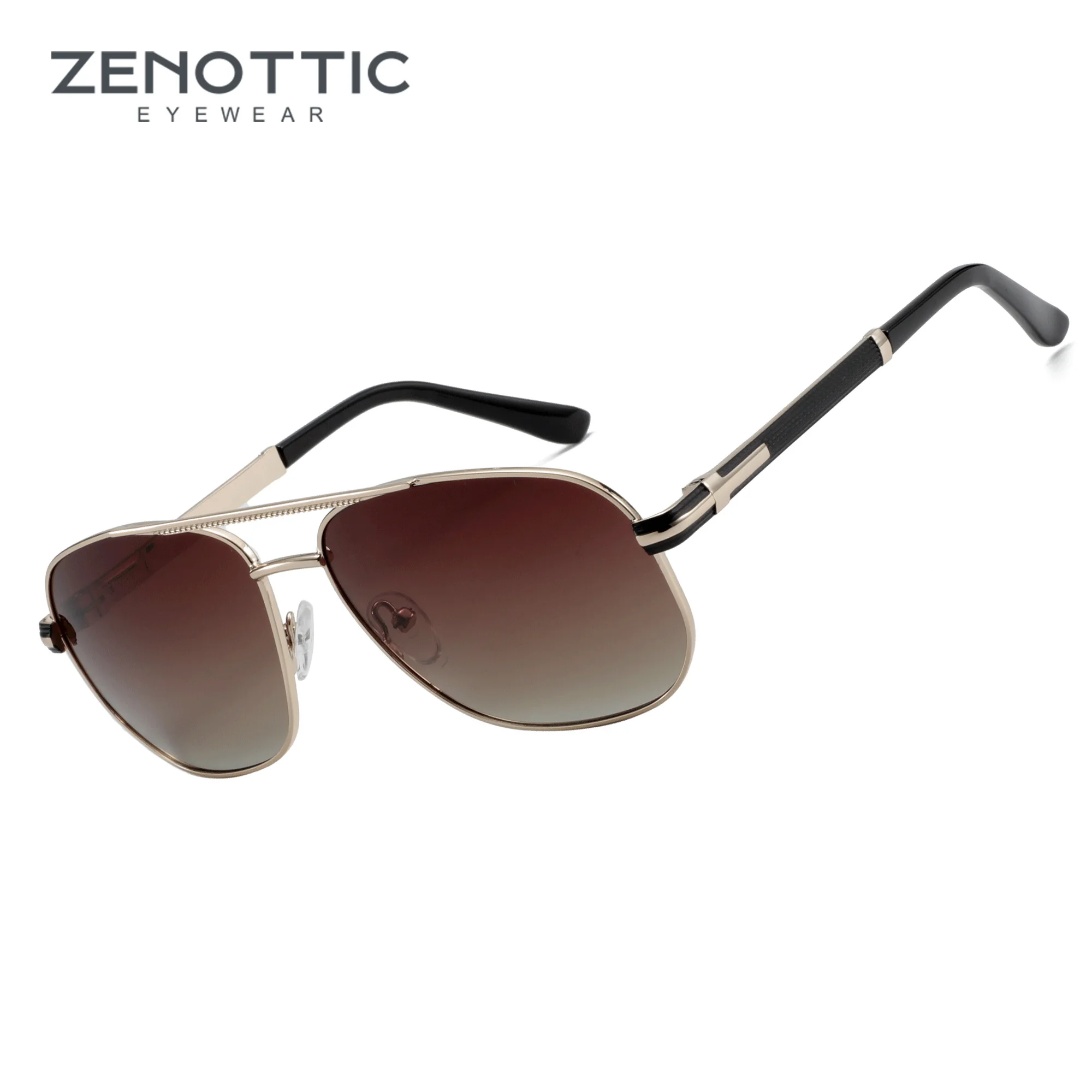 ZENOTTIC Vintage Alloy Pilot Sunglasses Men Brand Designer