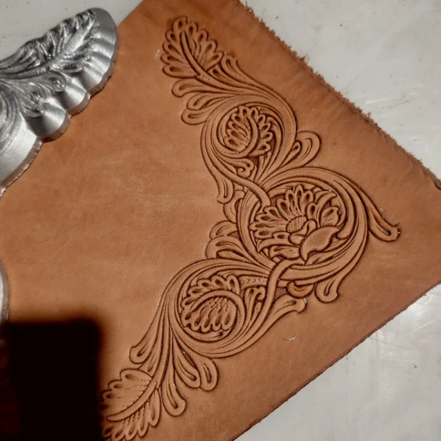 

New Relief Version Tang Grass Pattern Corner Flower Leather Embossing Mold Tang Grass Three-dimensional Relief Mold Vegetable Ta