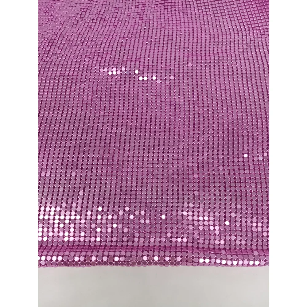 Sparkly 45*150CM Pink Metal Mesh Fabric Metallic Cloth Sequin Sequined DIY sewing Chainmail dress Decoration Curtain