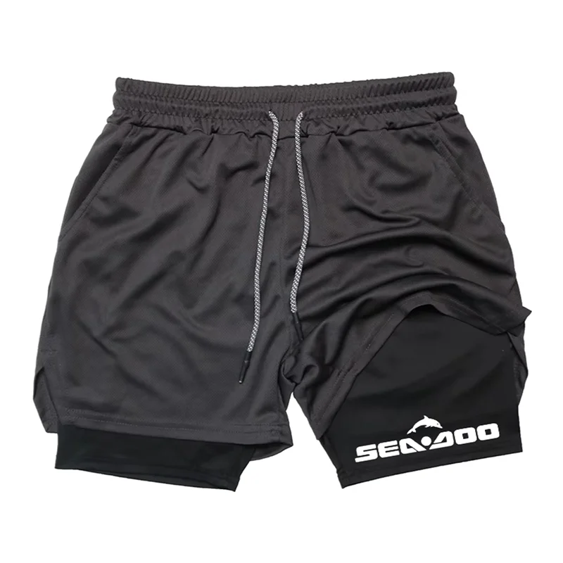 Men's Anime Hunter x Hunter Gym Shorts Bilayer 2-in-1 Breathable Quick-drying Absorb Sweat Sports Short Gym Jogging Pants df0571
