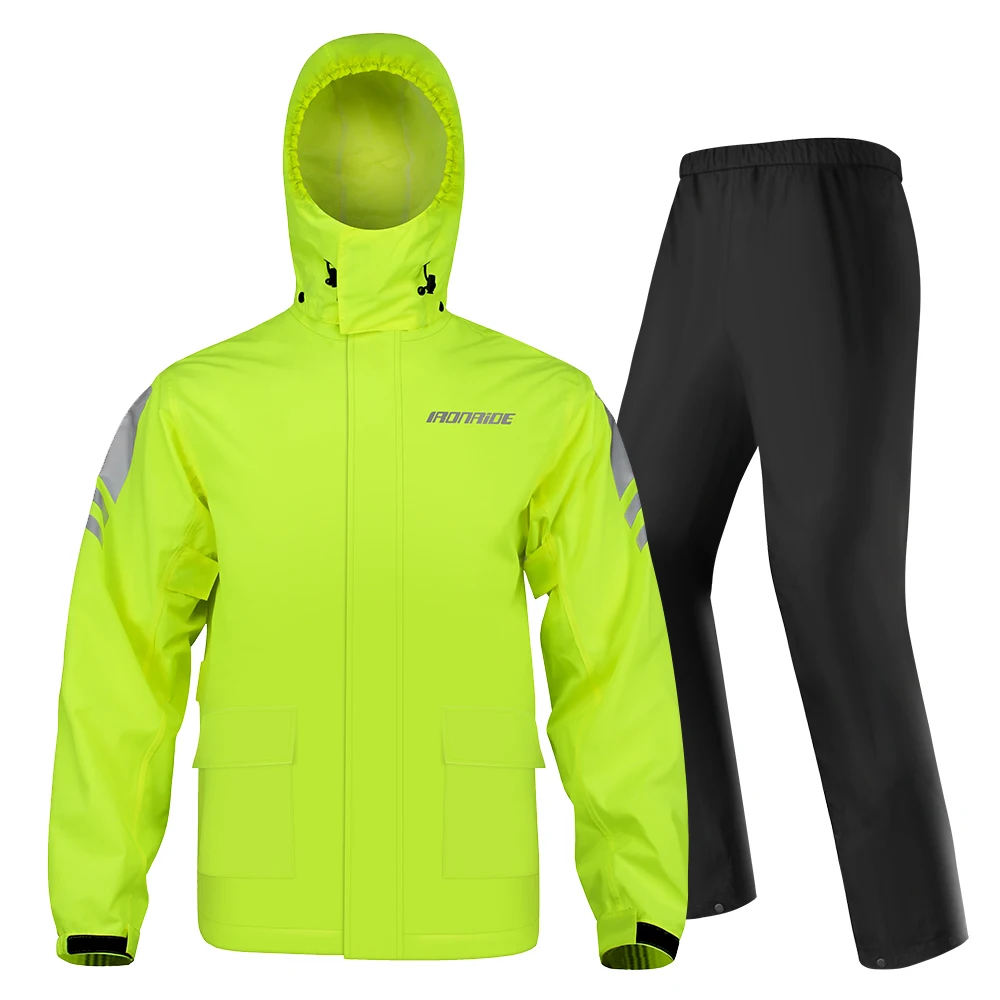 Men's Motorcycle Raincoat Waterproof Lightweight Outdoor Riding Full Body Split Raincoat Reflective Motorbike Raincoat M-3XL