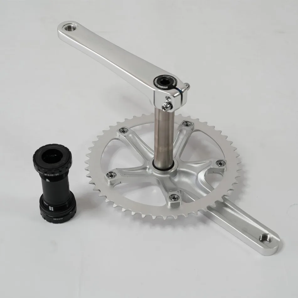 Hollow tech Kurbel garnitur, Fixie Kurbel, Single Speed Fixed Gear Bike, Track Fahrrad Kettenrad, 48t, 165mm, 144bcd Fahrrad teile – Detail 13