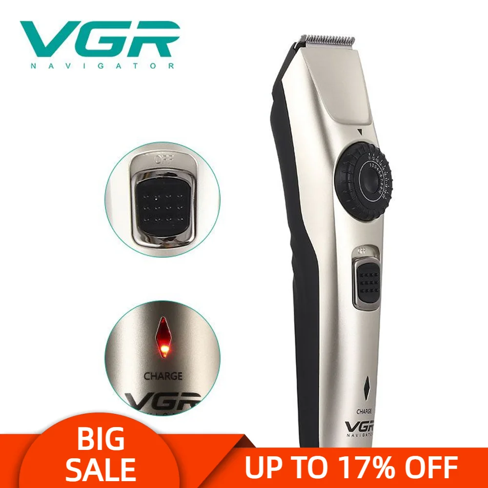 VGR 031 Hair Clipper Professional Self-Cutting  Barber Trimmer Multi-Size Controllable USB Rechargable Noise Reduction VGR V031