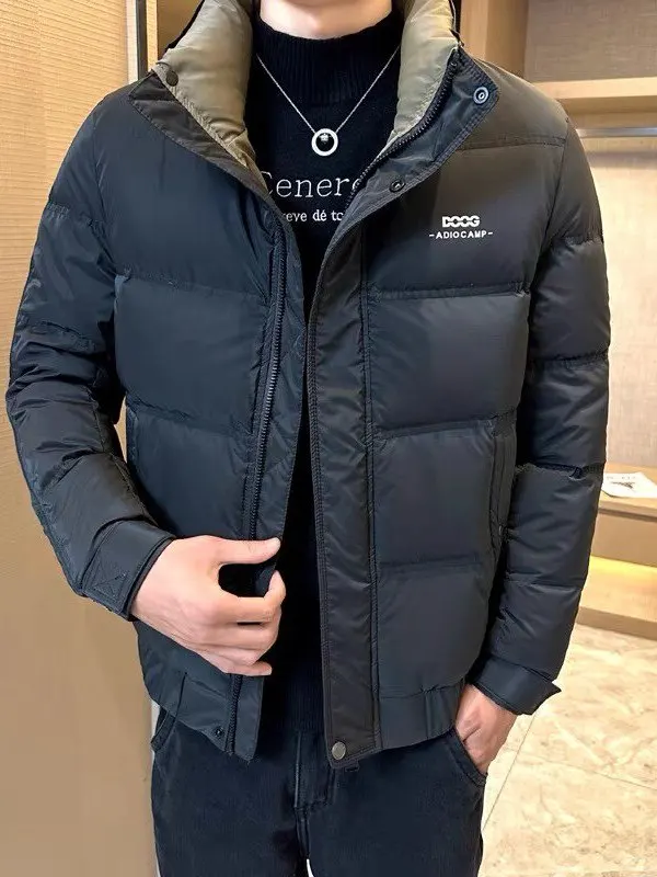 

ort Thiened Cotton Jaet Stand Collar Casual Men's Winter Warm Top Faionable Color Blo Cleanfit Long Sve irt
