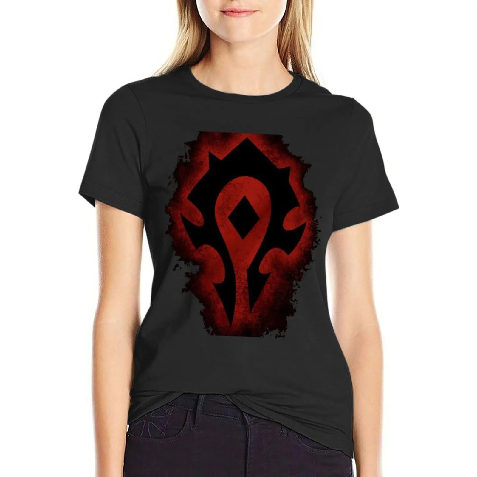 Red horde logo Classic T-Shirt hippie clothes tops black t shirts for Women