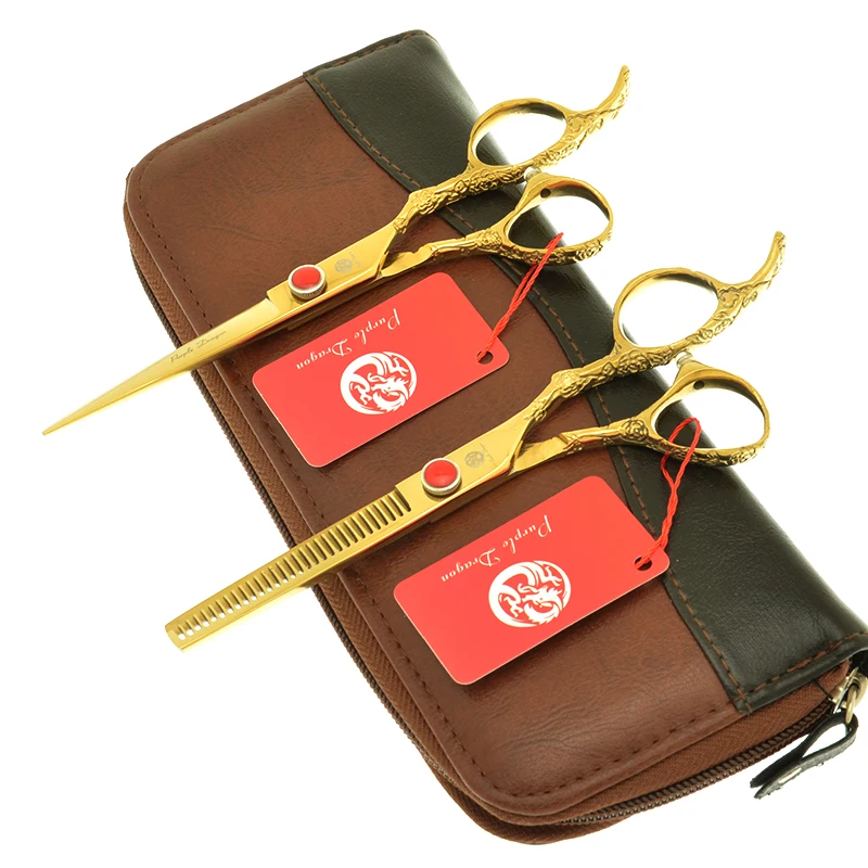 

Purple Dragon 6 inch Hairdressing Scissors Hair Cutting Thinning Shears Barber Scissors Haircut Tools Salon Accessories A0115B