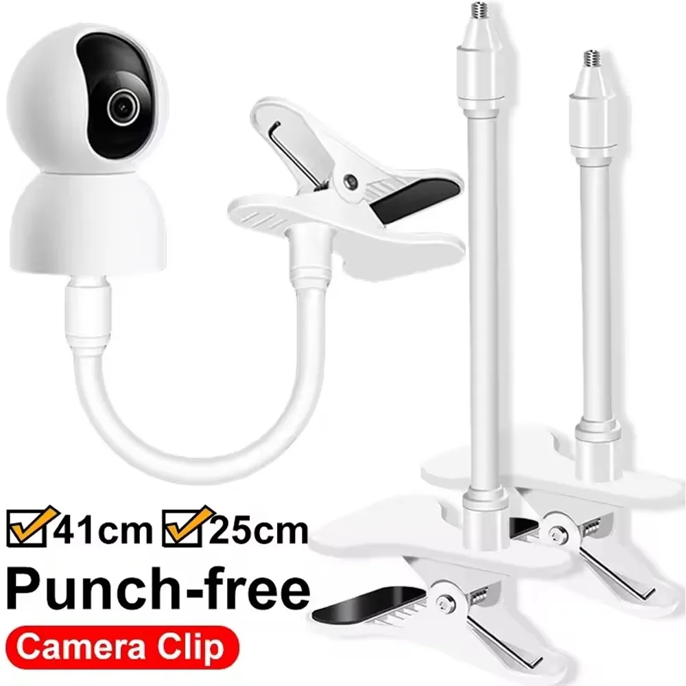 Universelle flexible Kamerahalterung, Babyphone-Clip-Klemmständer, kein Stanzen, Webcam-Ständer, drehbares Montage-Kit, befestigt sich am Kinderbett