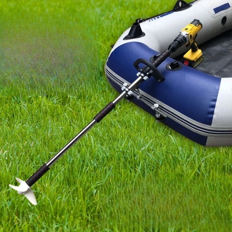 For modification of external machine long rod with bracket paddle inflatable boat portable electric propulsion propeller
