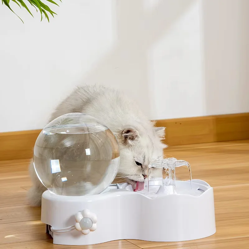 

2.3L Automatic Cat Water Fountain With Faucet Dog Water Dispenser Transparent Filter Drinker Pet Sensor Auto Drinking Feeder