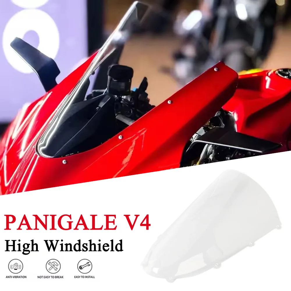 

Fit For DUCATI PANIGALE Panigale V4 S V4S V4R 2025 2026 High Windscreen Windshield Racing Screen Wind Deflector Double Bubble