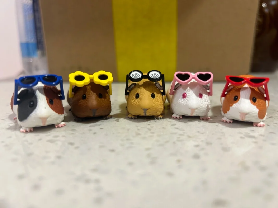 Guinea Pig With Sunglasses Blind Box Cute Mini Anime Action Figure Model Toys Kawai Desktop Decoration Collection Festival Gift view 6