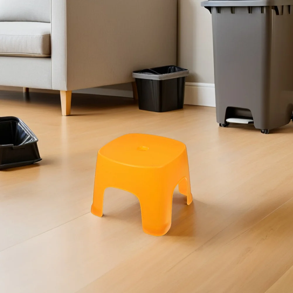 2Pcs Compact Plastic Stool Multipurpose Bathroom Step Stool Stable Footstool for Shower Toilet Training Household Use