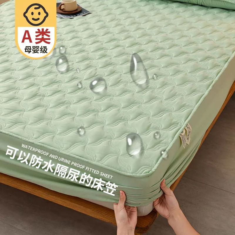 Waterproof Mattress Protector Queen King Size Breathable Bed Cover Cotton Mattress Pad Cover Noiseless Washable Fitted Bed Sheet