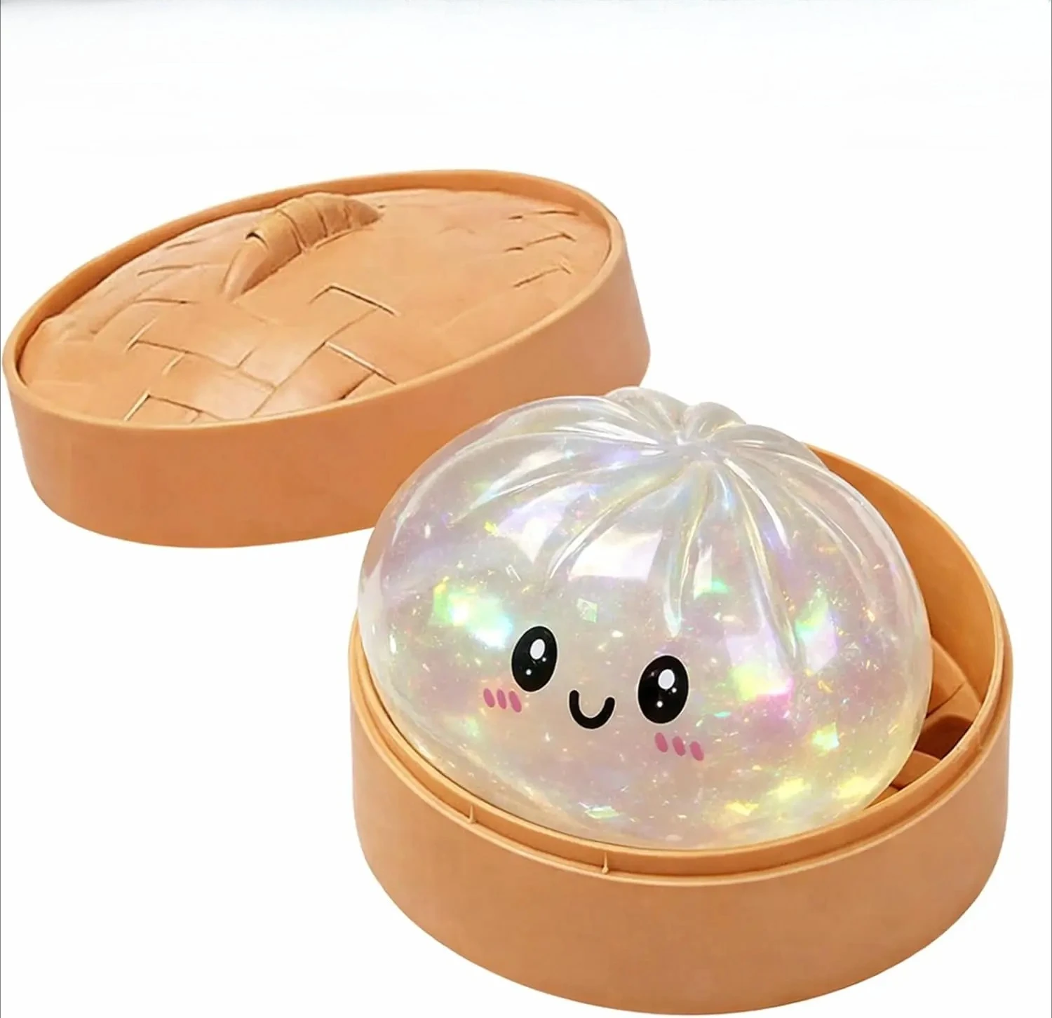 Glitter Dumpling Glitter Dumpling Squishy met doosje Dumplings Zintuiglijk knijpspeeltje voor stressverlichting