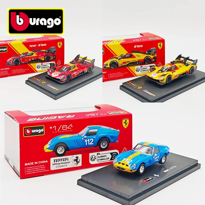 Bburago 1:64 Ferrari 499P Le Mans / 250 GTO / F80 Red Diecast Model Car