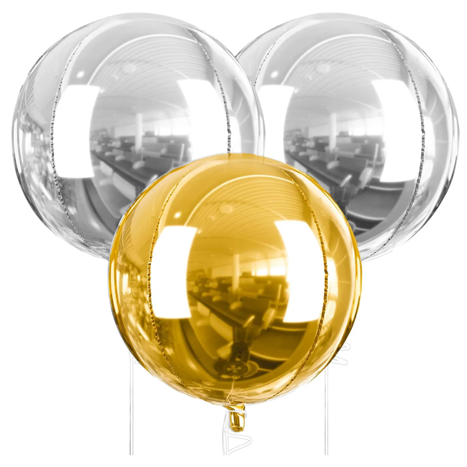 50/60/70inch 4D Round Foil Balloons Large Gold Silver 4D Helium Balloons for Birthday Party Baby Shower Wedding Decorations