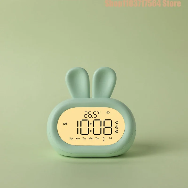 Rabbit alarm clock night light students bedside electronic cartoon children dual-use luminous light Rabbit Year gift