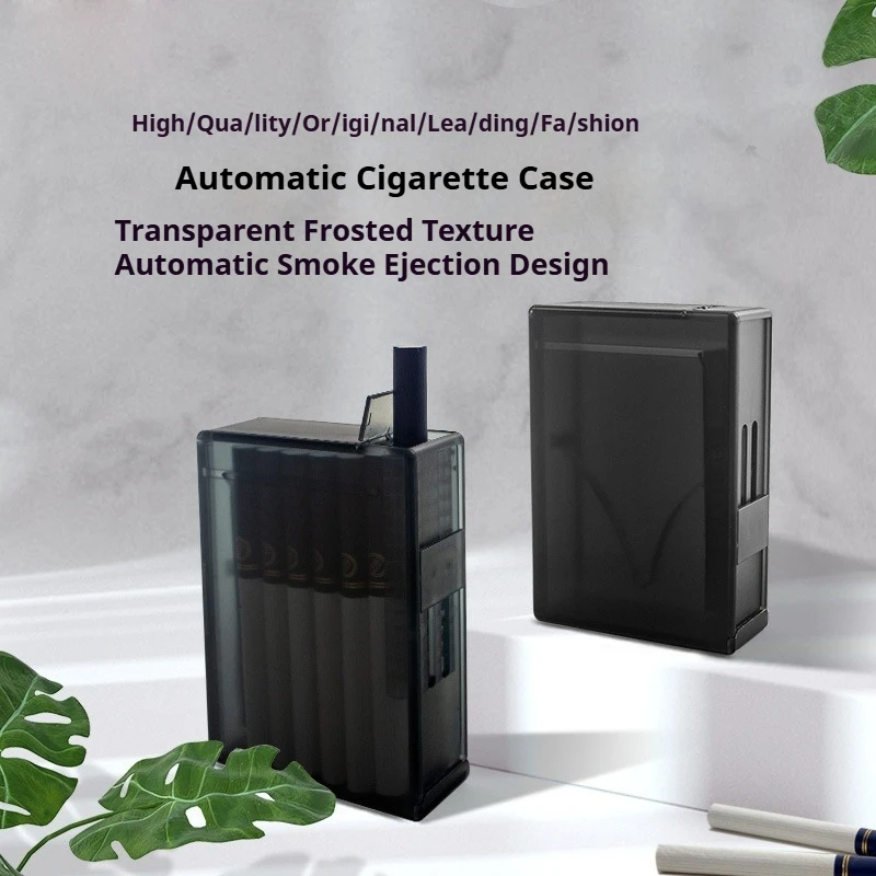 20PCS Automatic Pop-up Cigarette Box, Frosted Semi-transparent Plastic Anti-pressure Moistureproof Cigarette Case
