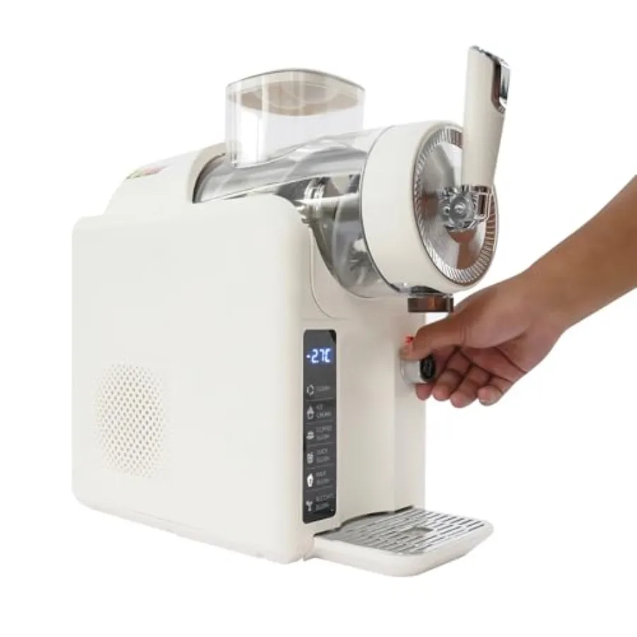 Máquina para Bebidas Congeladas Casera de 185W, Licuadora con Función de Autolimpieza para Helados y Batidos, 0.48 Gal, Color Beige Claro