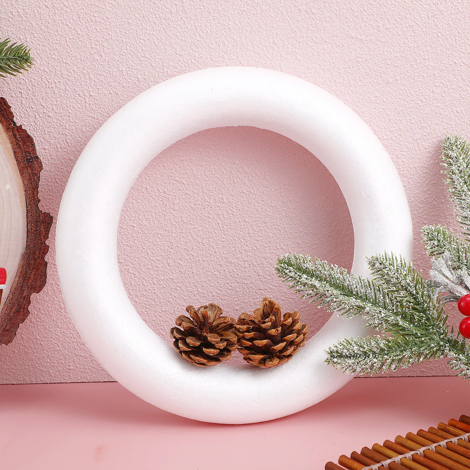 3 Anillos Circulares de Espuma Blanca para Manualidades, Material de Espuma Premium para Manualidades Infantiles, Decoración de Fiestas, San Valentín y Bodas