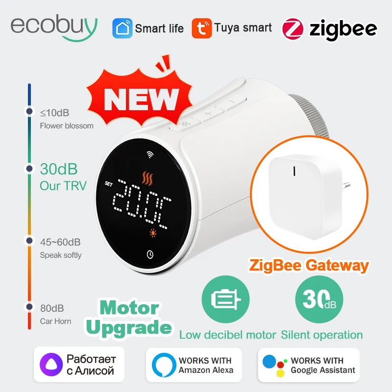 

Tuya Smart Home Zigbee/Wifi Thermostatic Valve Wifi Thermostatic Radiator Valve Head Temperature Controller Alexa Google Home