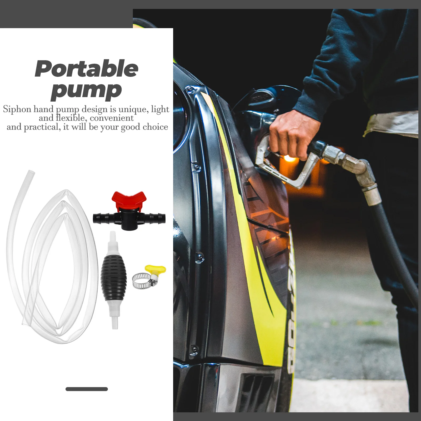 

Manual Oil Pump Set Hose Hand Fuel Transfer Siphon Well Portable Gasoline Rubber Pp Car Accessories Fish Tank