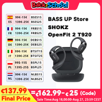 SHOKZ OpenFit 2 T920 Open-Ear Headphones Bluetooth 48 Hours Playback Time Ear Hooks Quick Charge IP55 Waterproof T920