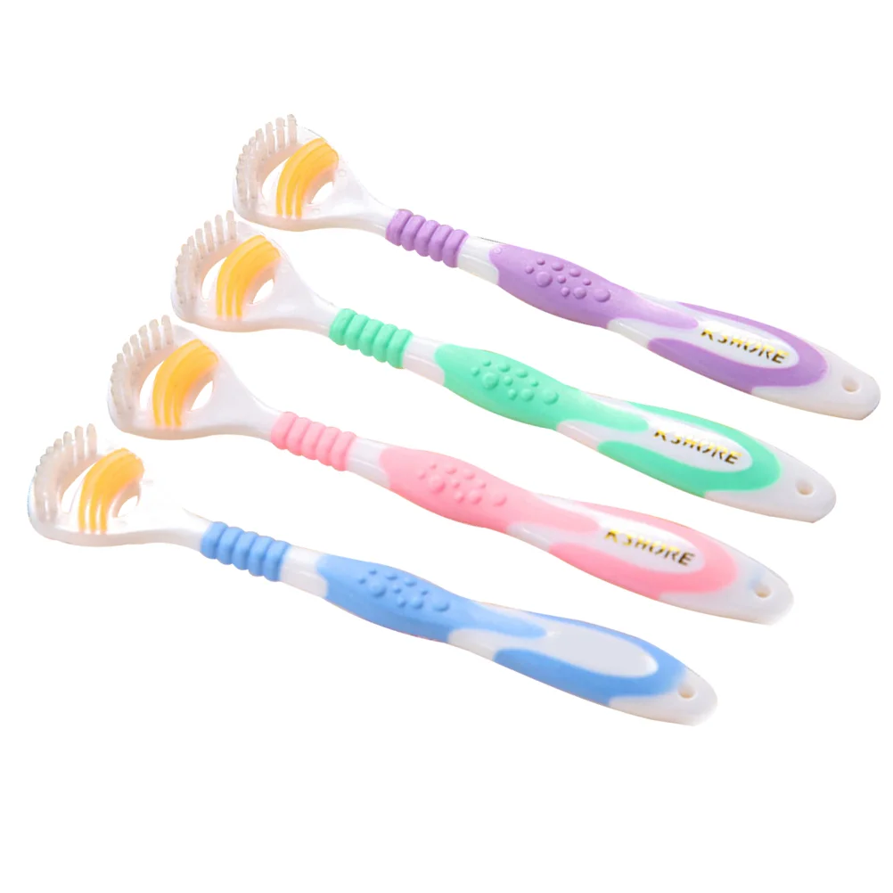 4 Pcs Tongue Brush Scraper Cleaner Toothbrush Non-slip Cleaning Tools Child