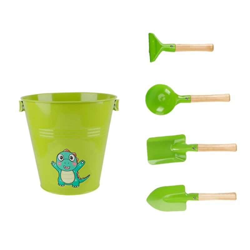 Juego cubo para niños, juguete con rastrillo y pala, cubo para playa, juguete jardinería, 5 uds.