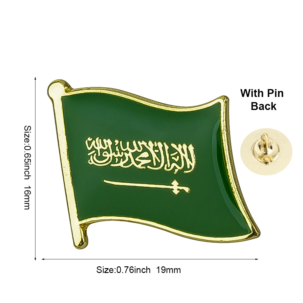 サウジアラビア国旗バッジ国旗ラップルピンバッジ国旗ブローチ