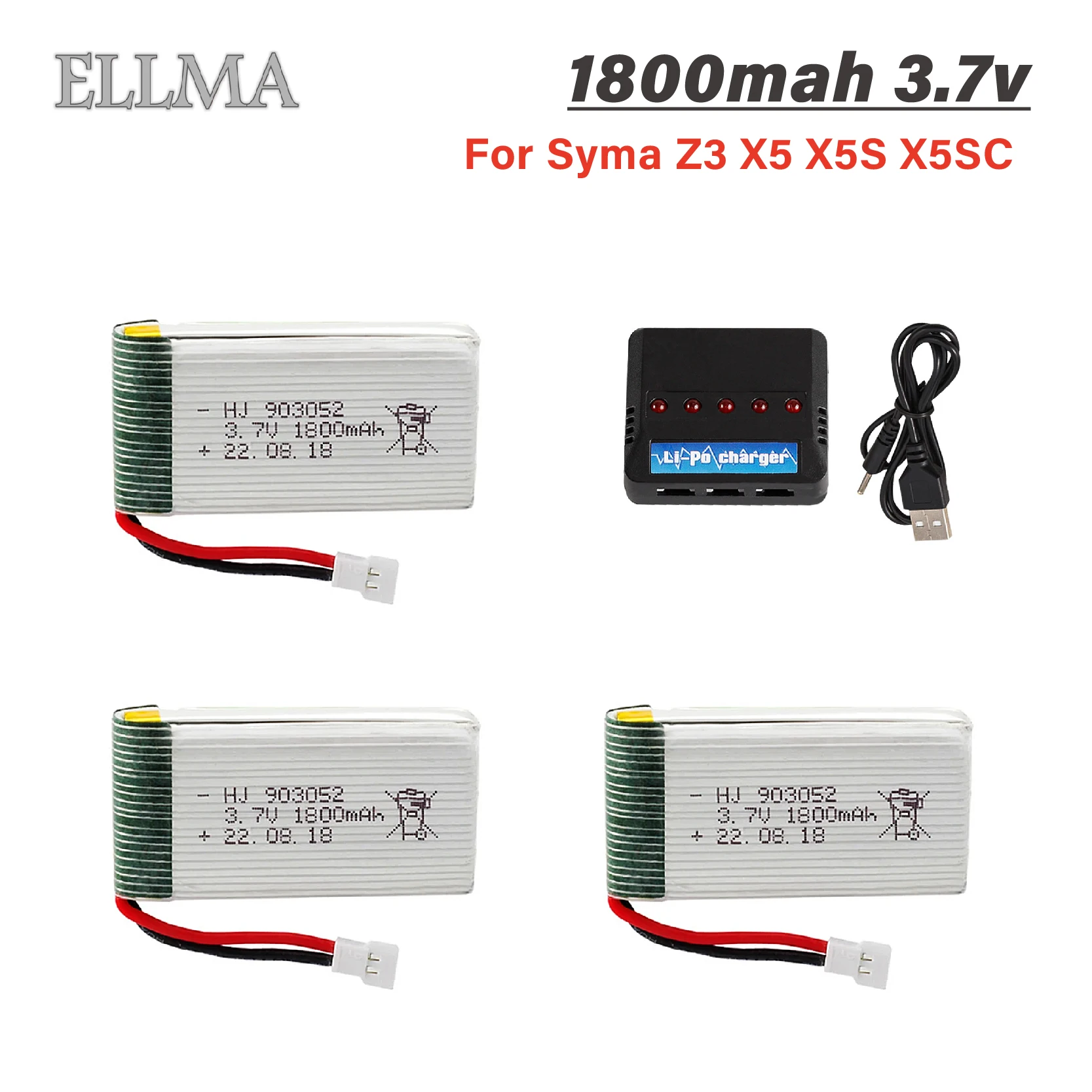 3.7v Rechargeable Lipo Battery 1800mah For Syma Z3 X5 X5S X5SC X5SH X5SW M18 H5P H11D H11C Rc Drone Battery Spare Parts