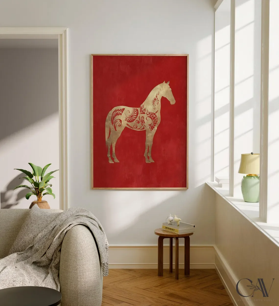 Pferde-Kunstdruck Tierposter 2026 Jahr des Pferdes Deko Modernes Chinesisches Neujahr Chinesisches Tierkreiszeichen Große Wandkunst Leinwand