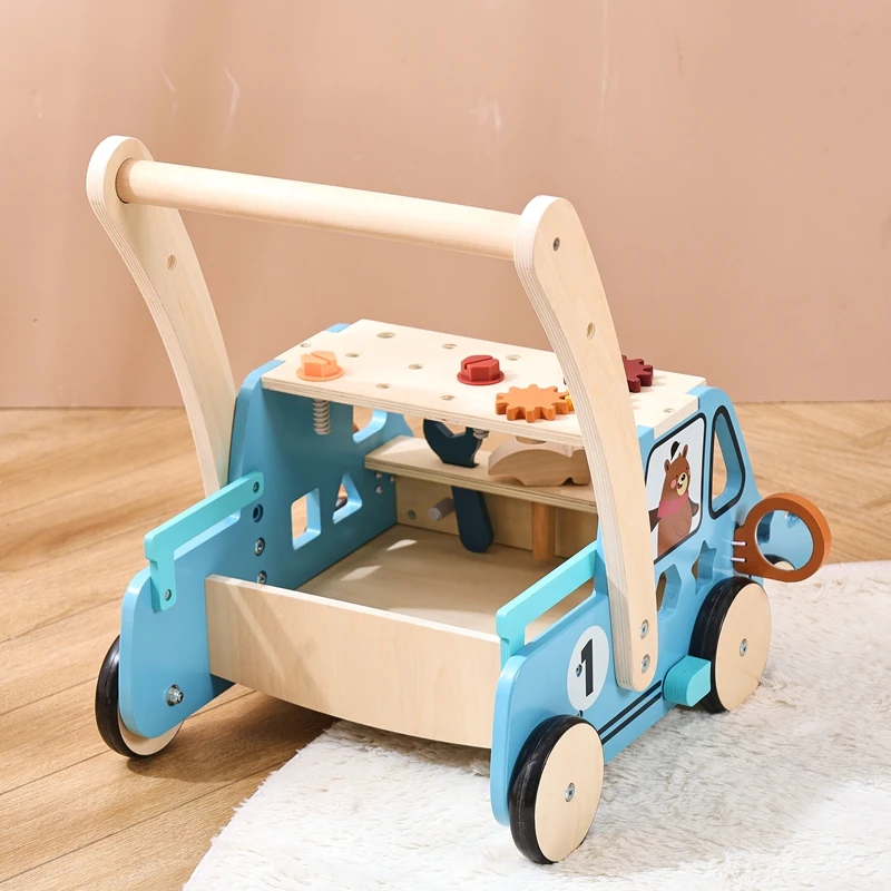 education wooden car walker toy