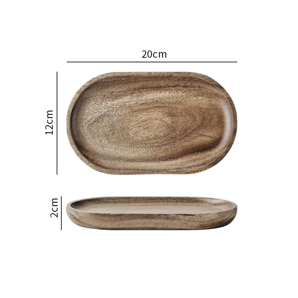 1 قطعة صينية طعام خشبية الطبيعية السنط الخشب تخدم لوحة للوجبات الخفيفة الحلويات الفواكه السوشي الخبز شاي بعد الظهر أدوات المائدة الزخرفية