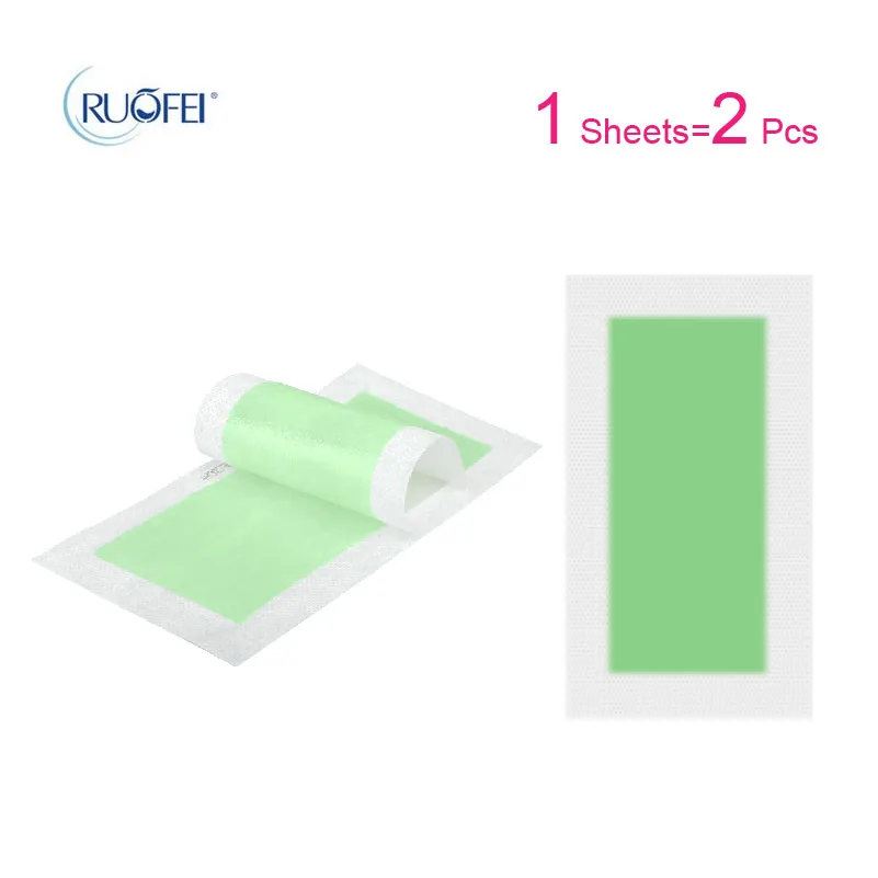 100pcs=50sheets Green Color Hair Removal Paper Double Side Cold Wax Strips Paper For Leg Body Skin Care